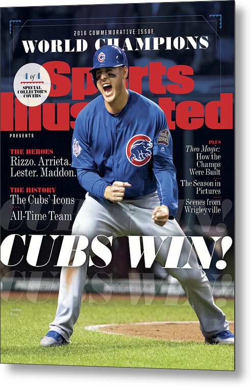American League Baseball Metal Print featuring the photograph Chicago Cubs, 2016 World Series Champions Sports Illustrated Cover by Sports Illustrated