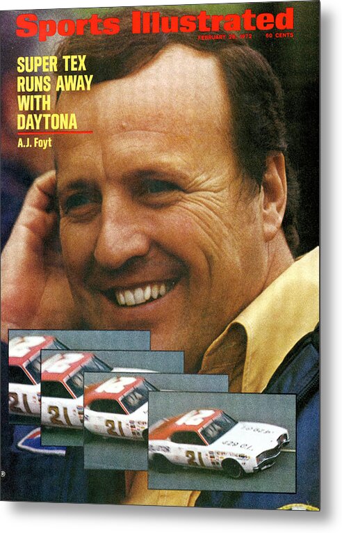 Casual Clothing Metal Print featuring the photograph A.j. Foyt, 1972 Daytona 500 Sports Illustrated Cover by Sports Illustrated