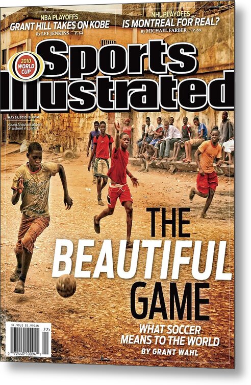 Magazine Cover Metal Print featuring the photograph Angolan Boys Playing Soccer Sports Illustrated Cover by Sports Illustrated