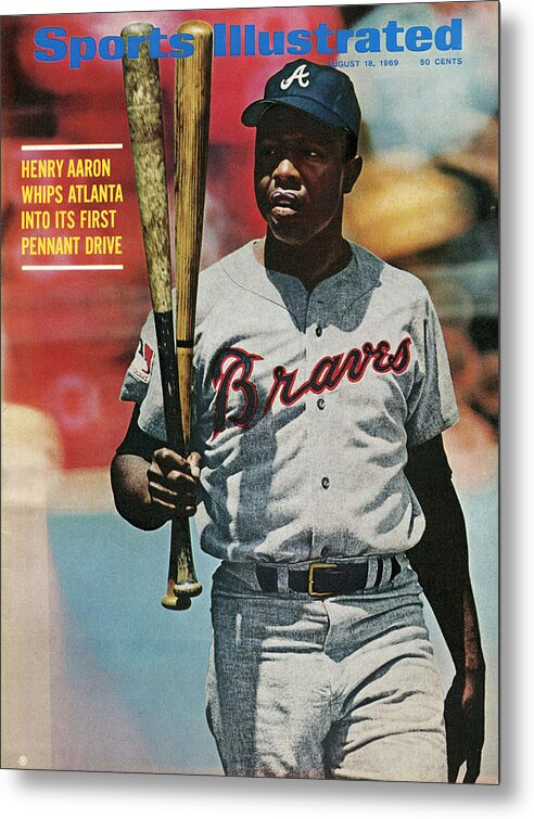 California Metal Print featuring the photograph Atlanta Braves Hank Aaron... Sports Illustrated Cover by Sports Illustrated
