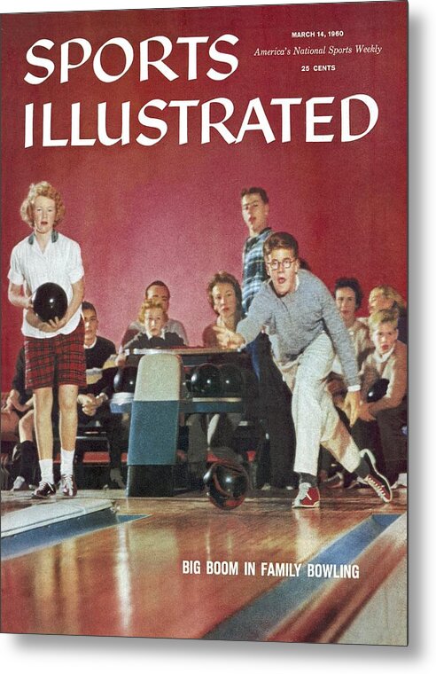 Magazine Cover Metal Print featuring the photograph Big Boom In Family Bowling Sports Illustrated Cover by Sports Illustrated