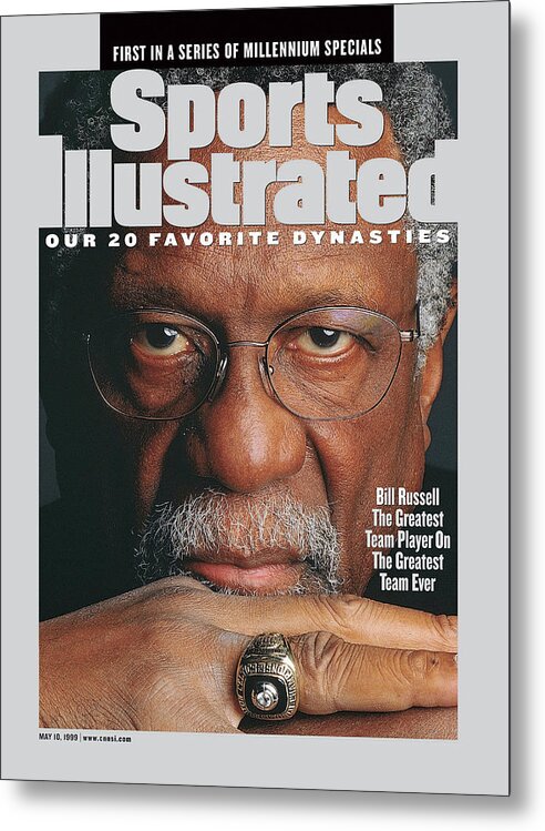 Magazine Cover Metal Print featuring the photograph Bill Russell, Hall Of Fame Basketball Sports Illustrated Cover by Sports Illustrated