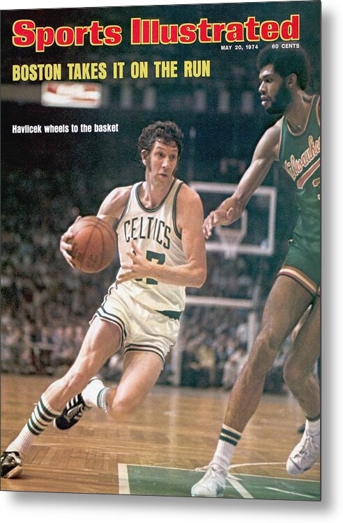 Magazine Cover Metal Print featuring the photograph Boston Celtics John Havlicek, 1974 Nba Finals Sports Illustrated Cover by Sports Illustrated