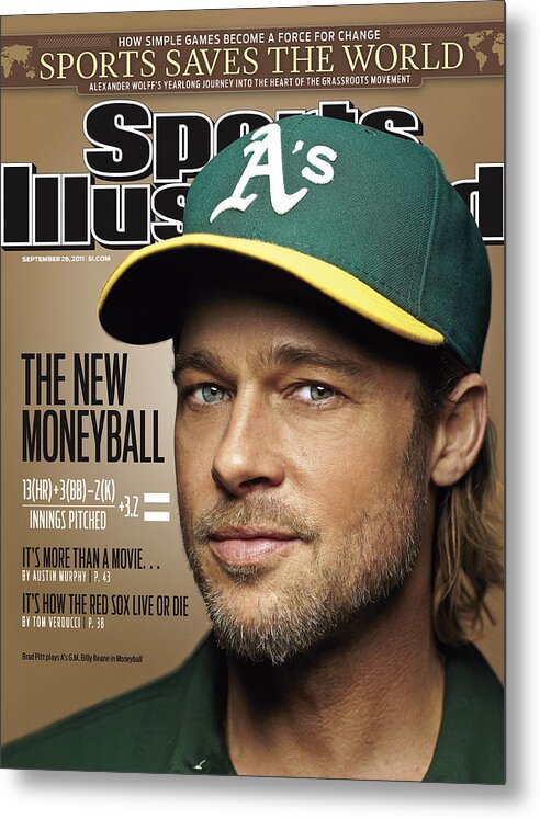 People Metal Print featuring the photograph Brad Pitt Sports Illustrated Cover by Sports Illustrated