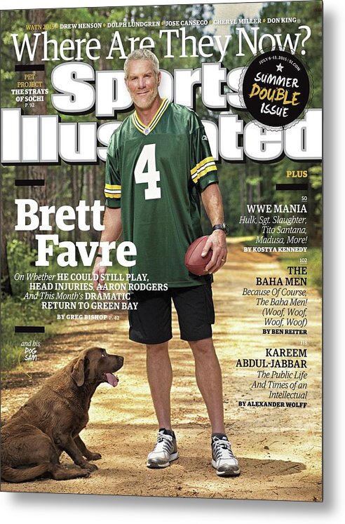 Magazine Cover Metal Print featuring the photograph Brett Favre, Where Are They Now Sports Illustrated Cover by Sports Illustrated