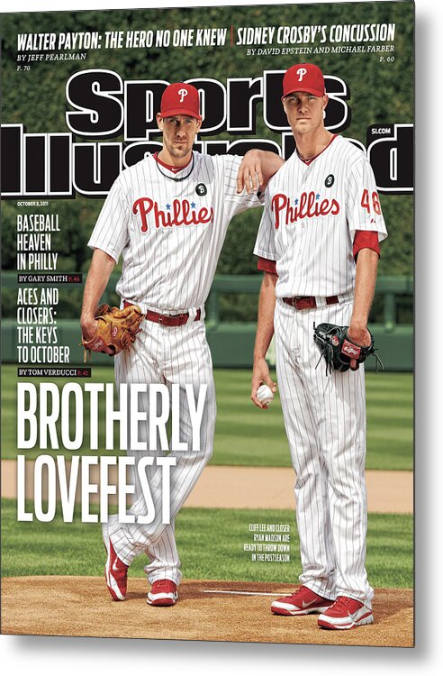 Magazine Cover Metal Print featuring the photograph Brotherly Lovefest Sports Illustrated Cover by Sports Illustrated