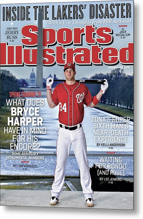 Magazine Cover Metal Print featuring the photograph Bryce Harper Spring Training 13 Sports Illustrated Cover by Sports Illustrated