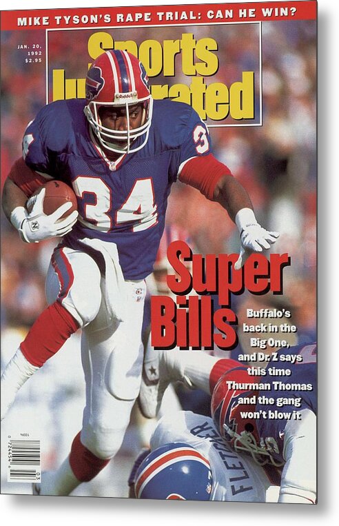 Playoffs Metal Print featuring the photograph Buffalo Bills Thurman Thomas, 1992 Afc Championship Sports Illustrated Cover by Sports Illustrated
