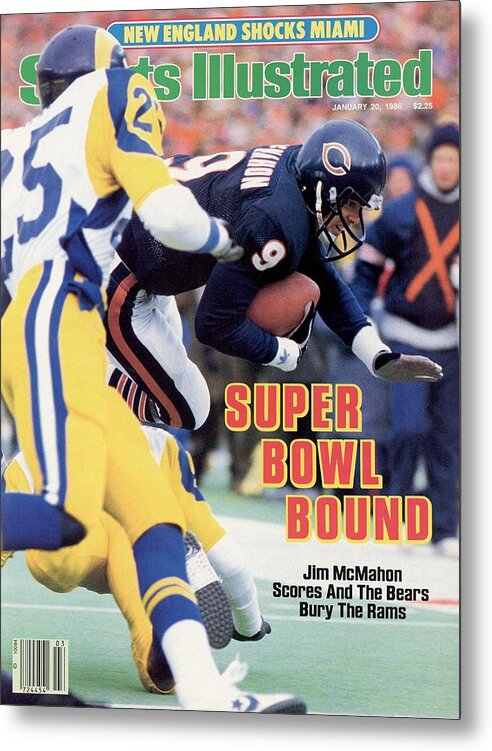 Magazine Cover Metal Print featuring the photograph Chicago Bears Qb Jim Mcmahon, 1986 Nfc Championship Sports Illustrated Cover by Sports Illustrated