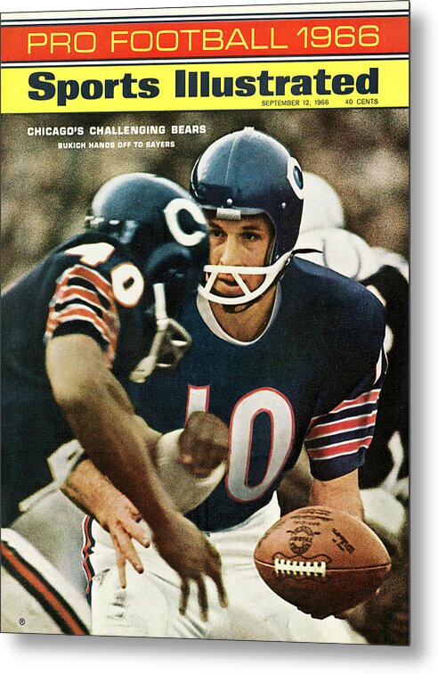 Magazine Cover Metal Print featuring the photograph Chicago Bears Qb Rudy Bukich, 1966 Nfl Football Preview Sports Illustrated Cover by Sports Illustrated