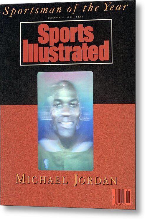 Nba Pro Basketball Metal Print featuring the photograph Chicago Bulls Michael Jordan, 1991 Sportsman Of The Year Sports Illustrated Cover by Sports Illustrated
