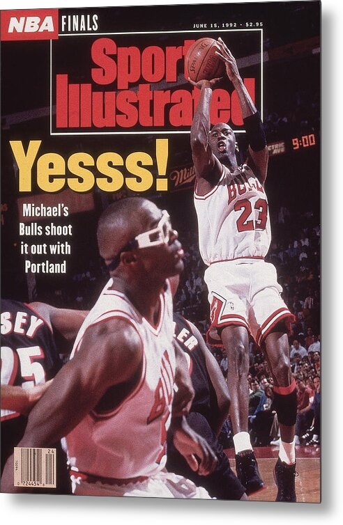 Playoffs Metal Print featuring the photograph Chicago Bulls Michael Jordan, 1992 Nba Finals Sports Illustrated Cover by Sports Illustrated