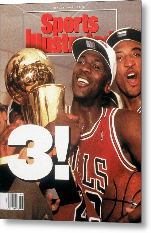 Magazine Cover Metal Print featuring the photograph Chicago Bulls Michael Jordan, 1993 Nba Finals Sports Illustrated Cover by Sports Illustrated