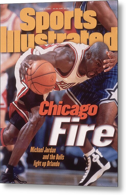 Playoffs Metal Print featuring the photograph Chicago Bulls Michael Jordan, 1996 Nba Eastern Conference Sports Illustrated Cover by Sports Illustrated