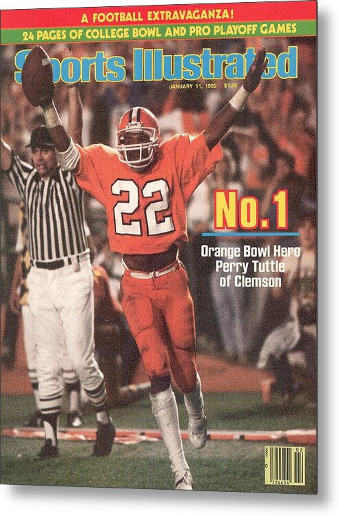 1980-1989 Metal Print featuring the photograph Clemson University Perry Tuttle, 1982 Orange Bowl Sports Illustrated Cover by Sports Illustrated