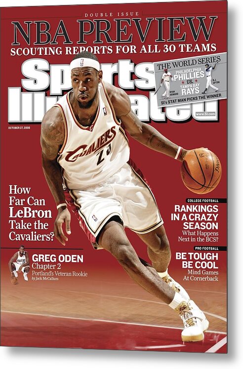 Nba Pro Basketball Metal Print featuring the photograph Cleveland Cavaliers LeBron James... Sports Illustrated Cover by Sports Illustrated