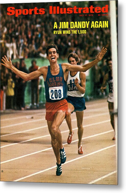 Magazine Cover Metal Print featuring the photograph Club West Jim Ryun, 1972 Us Olympic Track & Field Trials Sports Illustrated Cover by Sports Illustrated