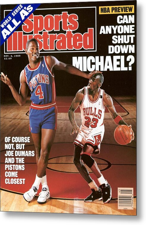Magazine Cover Metal Print featuring the photograph Detroit Pistons Joe Dumars, 1989 Nba Basketball Preview Sports Illustrated Cover by Sports Illustrated