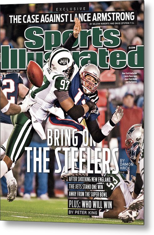 Magazine Cover Metal Print featuring the photograph Divisional Playoffs - New York Jets V New England Patriots Sports Illustrated Cover by Sports Illustrated