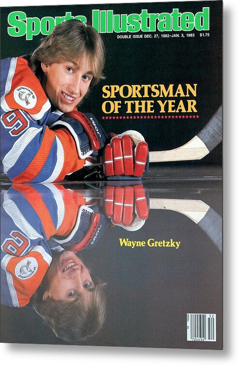 Magazine Cover Metal Print featuring the photograph Edmonton Oilers Wayne Gretzky, 1982 Sportsman Of The Year Sports Illustrated Cover by Sports Illustrated