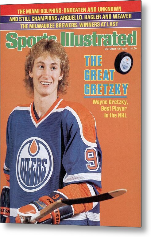 Magazine Cover Metal Print featuring the photograph Edmonton Oilers Wayne Gretzky Sports Illustrated Cover by Sports Illustrated