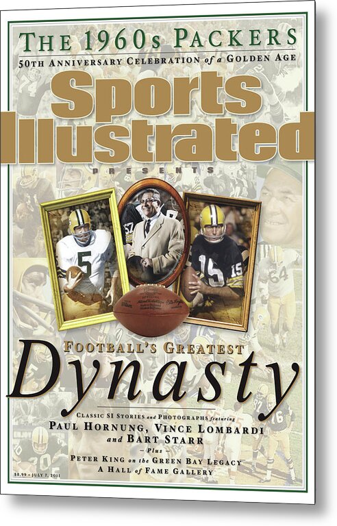 Celebration Metal Print featuring the photograph Footballs Greatest Dynasty The 1960s Packers Sports Illustrated Cover by Sports Illustrated