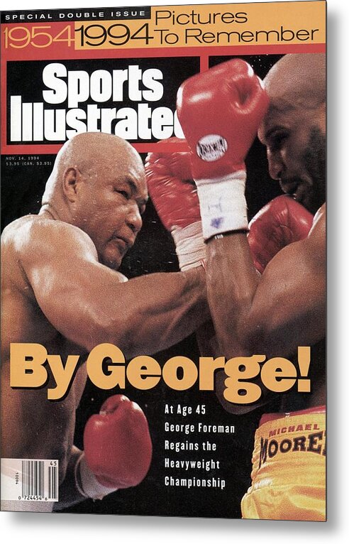 Heavyweight Metal Print featuring the photograph George Foreman, 1994 Wba Worldibf Heavyweight Title Sports Illustrated Cover by Sports Illustrated