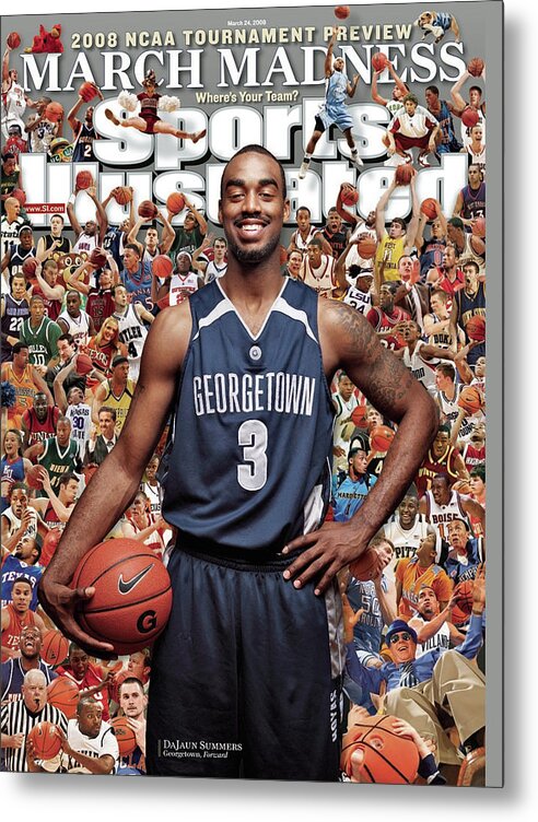 Dajuan Summers Metal Print featuring the photograph Georgetown University Dajuan Summers, 2008 Ncaa Tournament Sports Illustrated Cover by Sports Illustrated