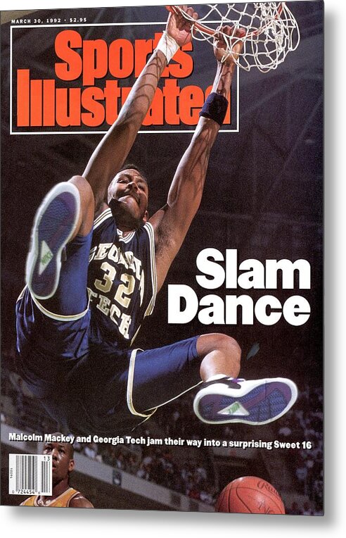 Playoffs Metal Print featuring the photograph Georgia Tech Malcolm Mackey, 1992 Ncaa Midwest Regional Sports Illustrated Cover by Sports Illustrated