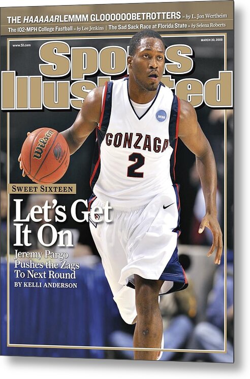 Playoffs Metal Print featuring the photograph Gonzaga University Jeremy Pargo, 2009 Ncaa South Regional Sports Illustrated Cover by Sports Illustrated