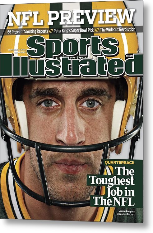 People Metal Print featuring the photograph Green Bay Packers Qb Aaron Rodgers, 2009 Nfl Football Sports Illustrated Cover by Sports Illustrated