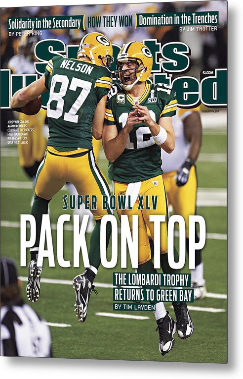 Sports Illustrated Metal Print featuring the photograph Green Bay Packers Vs Pittsburgh Steelers, Super Bowl Xlv Sports Illustrated Cover by Sports Illustrated