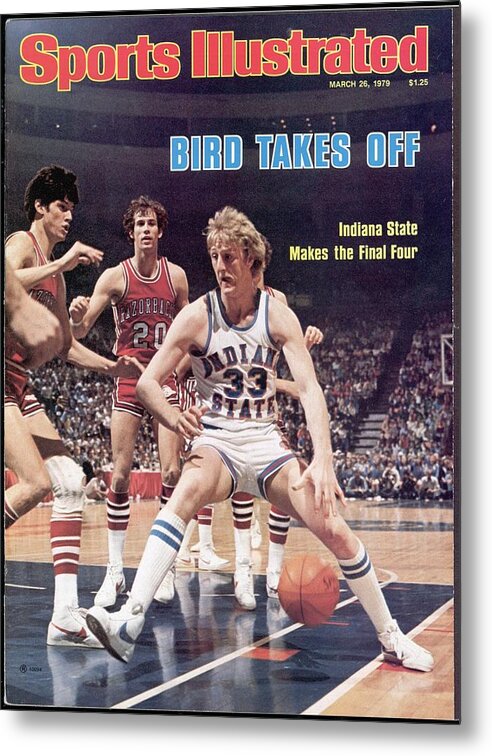 Playoffs Metal Print featuring the photograph Indiana State Larry Bird, 1979 Ncaa Midwest Regional Sports Illustrated Cover by Sports Illustrated
