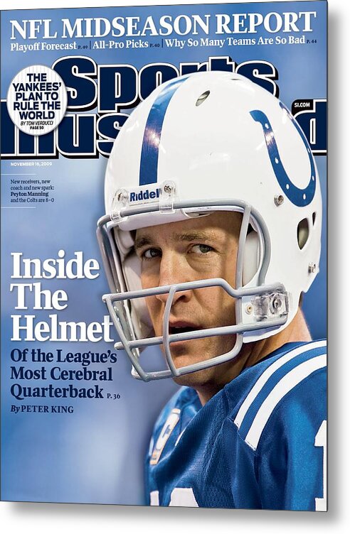 Indianapolis Colts Metal Print featuring the photograph Indianapolis Colts Qb Peyton Manning Sports Illustrated Cover by Sports Illustrated