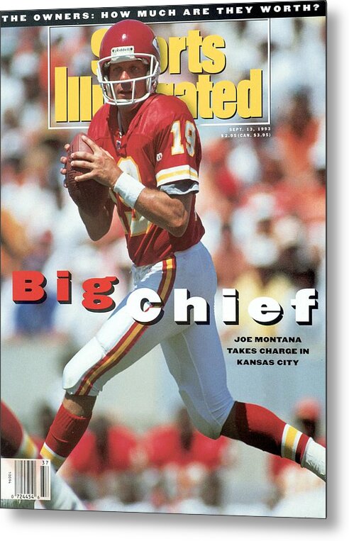 Tampa Metal Print featuring the photograph Kansas City Chiefs Qb Joe Montana... Sports Illustrated Cover by Sports Illustrated