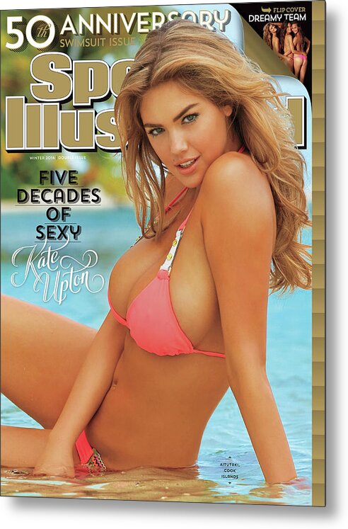 Three Quarter Length Metal Print featuring the photograph Kate Upton Swimsuit 2014 Sports Illustrated Cover by Sports Illustrated