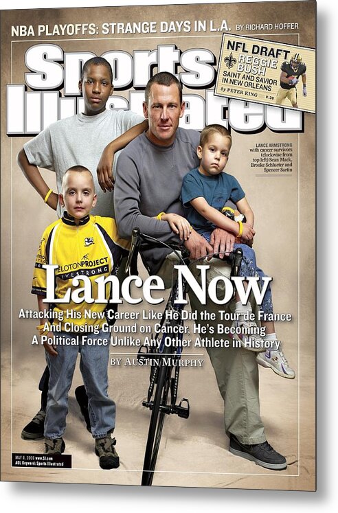 Magazine Cover Metal Print featuring the photograph Lance Now Attacking His New Career Like He Did The Tour De Sports Illustrated Cover by Sports Illustrated