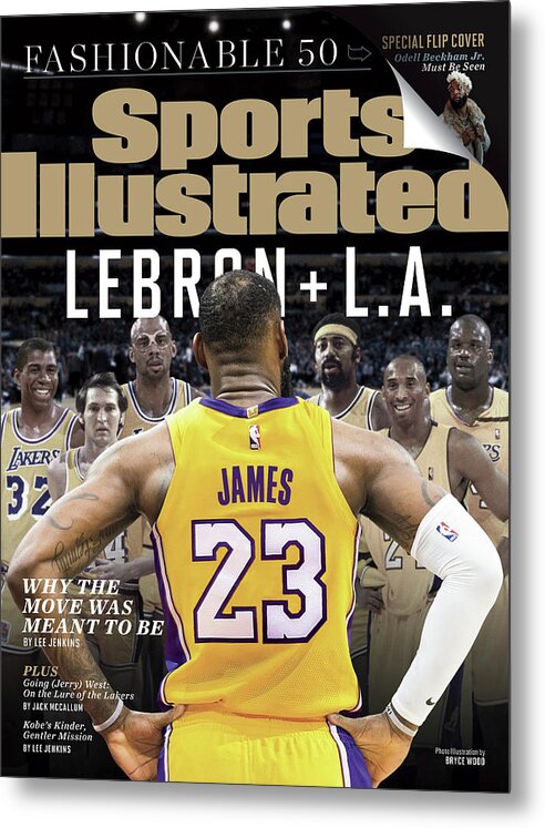 Magazine Cover Metal Print featuring the photograph LeBron + L.a. Why The Move Was Meant To Be Sports Illustrated Cover by Sports Illustrated