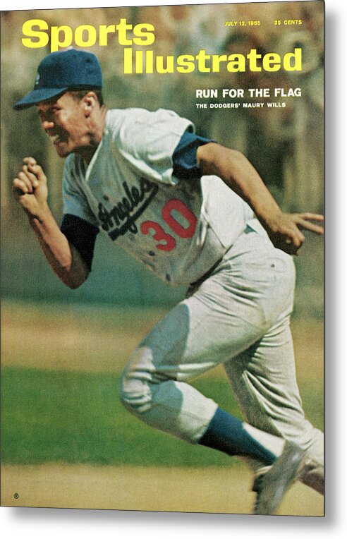 Magazine Cover Metal Print featuring the photograph Los Angeles Dodgers Maury Wills... Sports Illustrated Cover by Sports Illustrated