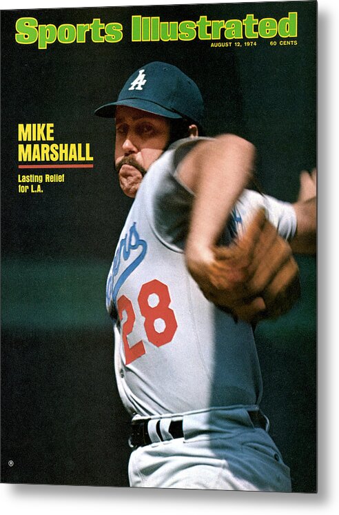 Atlanta Metal Print featuring the photograph Los Angeles Dodgers Mike Marshall... Sports Illustrated Cover by Sports Illustrated