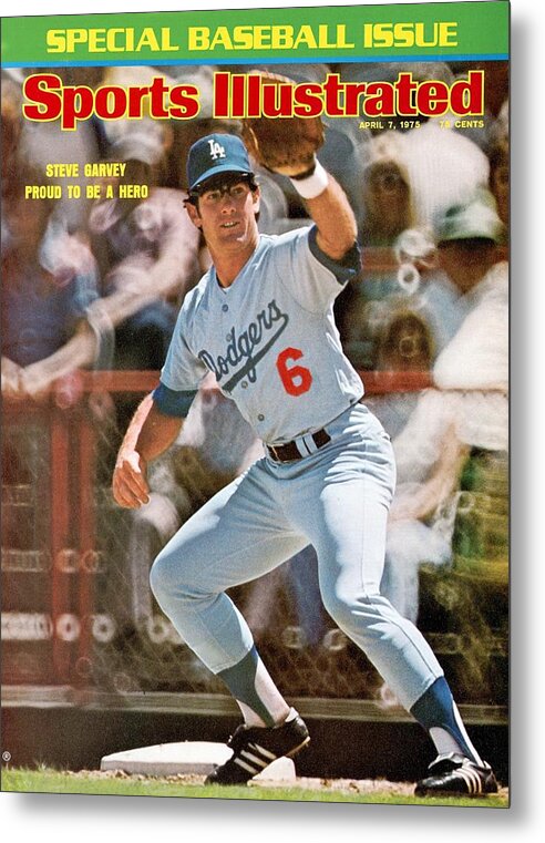 Magazine Cover Metal Print featuring the photograph Los Angeles Dodgers Steve Garvey... Sports Illustrated Cover by Sports Illustrated