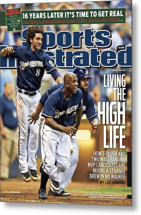 Magazine Cover Metal Print featuring the photograph Los Angeles Dodgers V Milwaukee Brewers Sports Illustrated Cover by Sports Illustrated