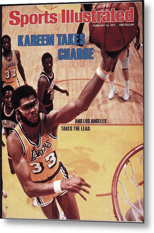 Magazine Cover Metal Print featuring the photograph Los Angeles Lakers Kareem Abdul-jabbar Sports Illustrated Cover by Sports Illustrated
