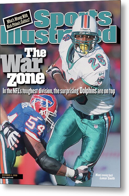 Magazine Cover Metal Print featuring the photograph Miami Dolphins Lamar Smith... Sports Illustrated Cover by Sports Illustrated