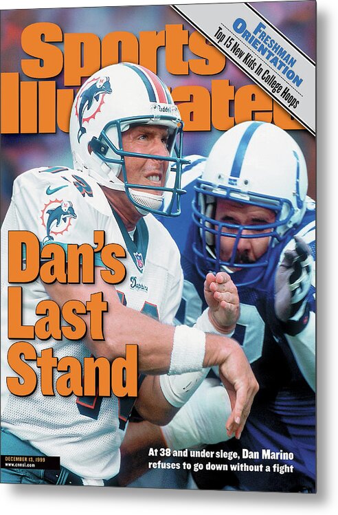 Magazine Cover Metal Print featuring the photograph Miami Dolphins Qb Dan Marino... Sports Illustrated Cover by Sports Illustrated