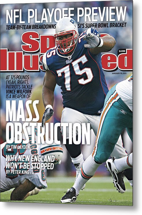 Magazine Cover Metal Print featuring the photograph Miami Dolphins V New England Patriots Sports Illustrated Cover by Sports Illustrated
