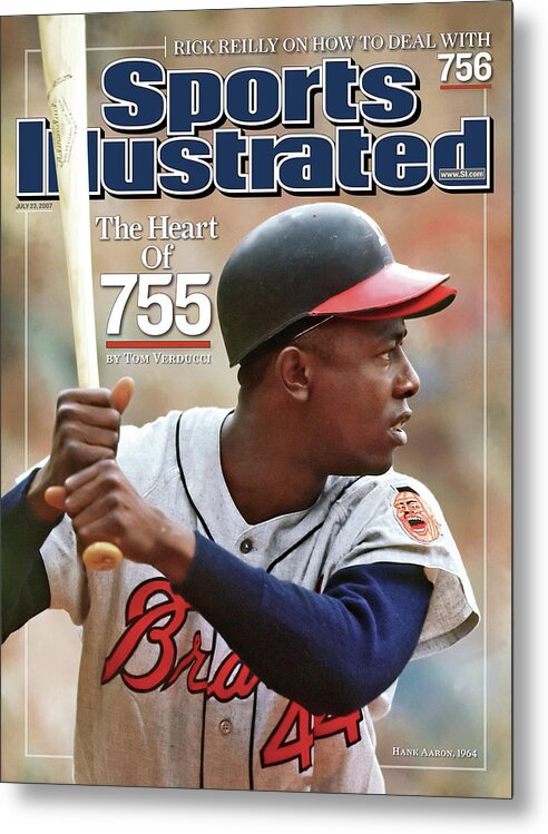 Magazine Cover Metal Print featuring the photograph Milwaukee Braves Hank Aaron Sports Illustrated Cover by Sports Illustrated