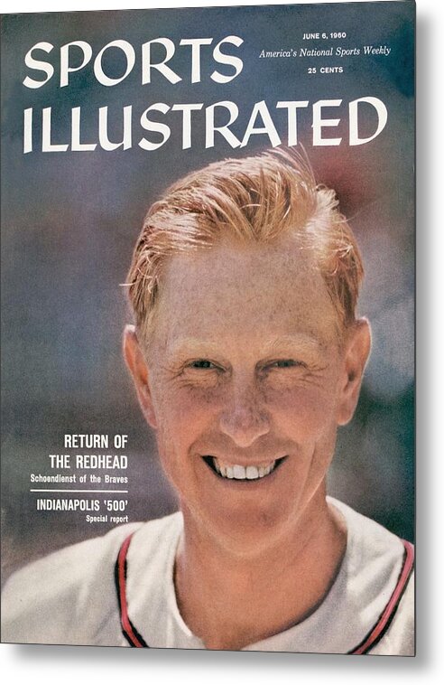 Magazine Cover Metal Print featuring the photograph Milwaukee Braves Red Schoendienst Sports Illustrated Cover by Sports Illustrated