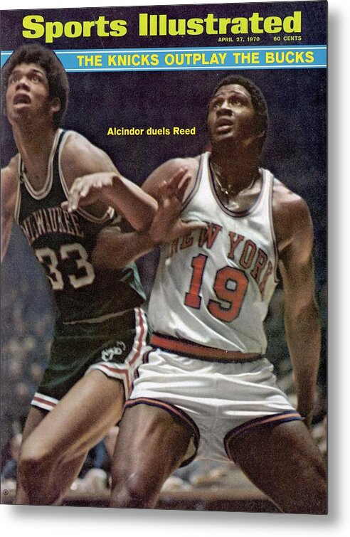 Magazine Cover Metal Print featuring the photograph Milwaukee Bucks Lew Alcindor, 1970 Nba Playoffs Sports Illustrated Cover by Sports Illustrated