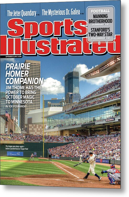 Magazine Cover Metal Print featuring the photograph Minnesota Twins Jim Thome... Sports Illustrated Cover by Sports Illustrated